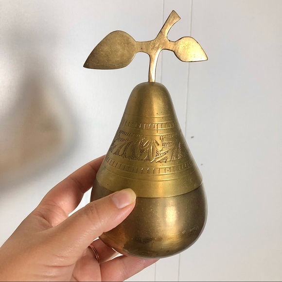 Vintage Brass Apple & Pear Trinket Dishes - Picture 4 of 8